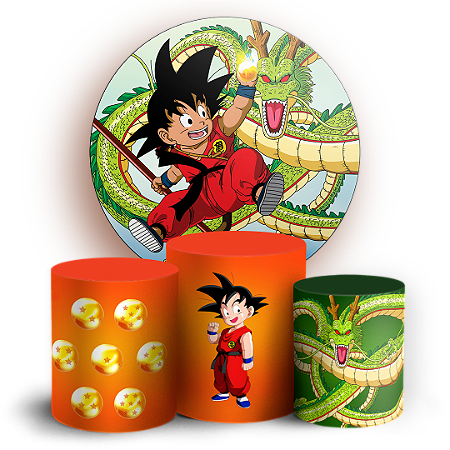 Capas Painel Redondo e Trio Cilindro Sublimado - Dragon Ball Classico