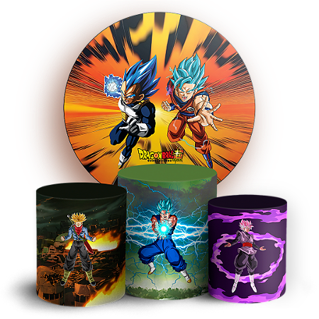 Capas Painel Redondo e Trio Cilindro Sublimado - Dragon Ball Super
