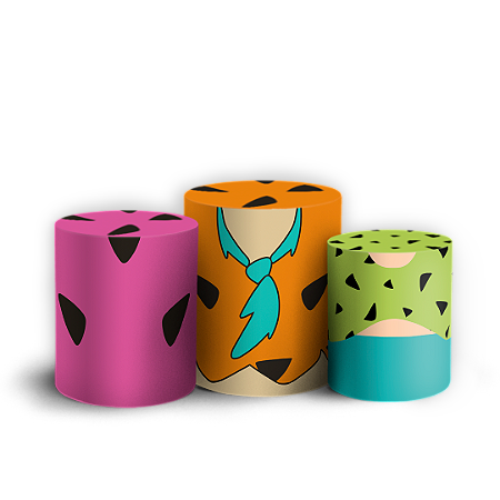 Trio Cilindro - Os Flintstones - Sublimado 3D
