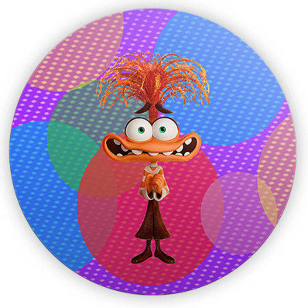 Capa Painel Redondo Sublimado - Ansiedade Divertida Mente