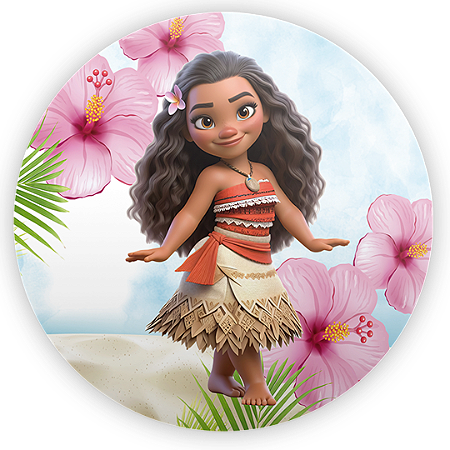 Capa Painel Redondo Sublimado - Moana