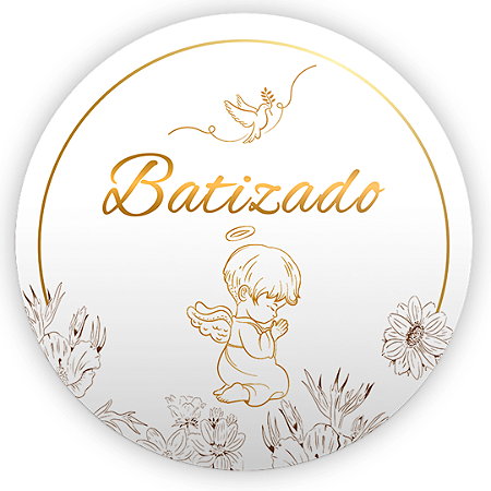 Capa Painel Redondo Sublimado - Batizado