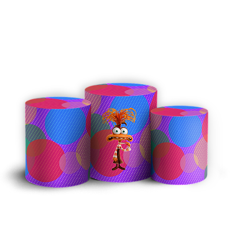 Capas Trio Cilindro Sublimado Vest Facil - Ansiedade Divertida Mente