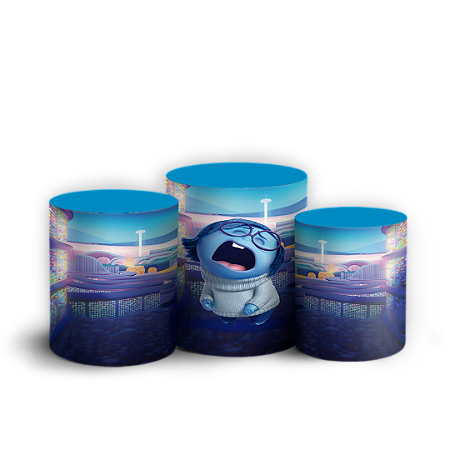 Capas Trio Cilindro Sublimado Vest Facil - Tristeza Divertida Mente