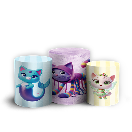 Capas Trio Cilindro Sublimado Vest Facil - Casa Mágica da Gabby