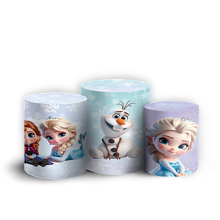 Capas Trio Cilindro Sublimado Vest Facil - Frozen