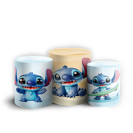 Capas Trio Cilindro Sublimado Vest Facil - Lilo e Stitch