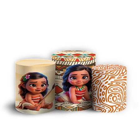 Capas Trio Cilindro Sublimado Vest Facil - Moana