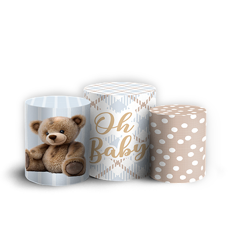 Capas Trio Cilindro Sublimado Vest Facil - Oh Baby Urso