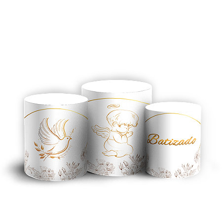 Capas Trio Cilindro Sublimado Vest Facil - Batizado