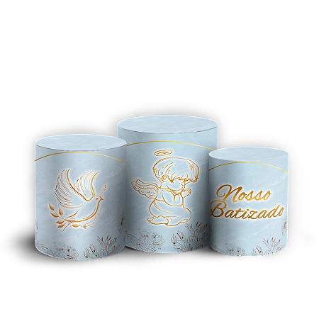 Capas Trio Cilindro Sublimado Vest Facil - Batizado