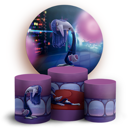 Capas Painel Redondo e Trio Cilindro Sublimado - Tedio Divertida Mente