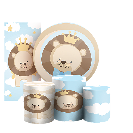 Capas Painel Redondo Trio Cilindro e Faixa Lateral Sublimado - Leaozinho