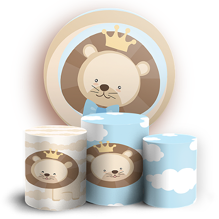 Capas Painel Redondo e Trio Cilindro Sublimado - Leaozinho