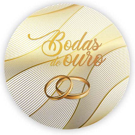 Capa Painel Redondo Sublimado - Bodas de Ouro