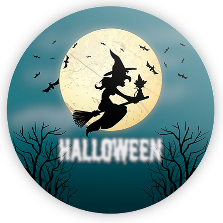 Capa Painel Redondo Sublimado - Halloween