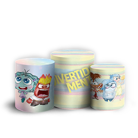 Capas Trio Cilindro Sublimado Vest Facil - Divertida Mente