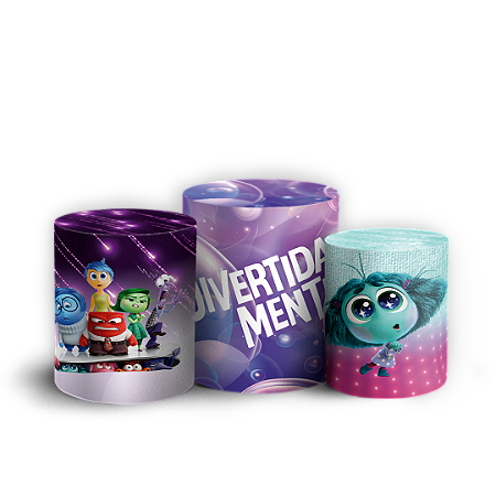 Capas Trio Cilindro Sublimado Vest Facil - Divertida Mente