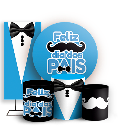 Capas Painel Redondo Trio Cilindro e Faixa Lateral Sublimado - Dia Dos Pais