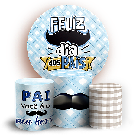 Capas Painel Redondo e Trio Cilindro Sublimado - Dia Dos Pais