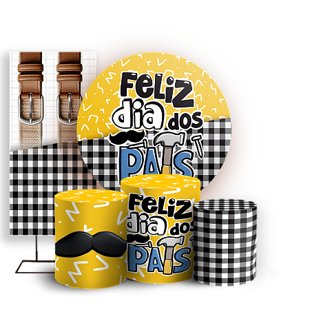 Capas Painel Redondo Trio Cilindro e Faixa Lateral Sublimado - Dia Dos Pais