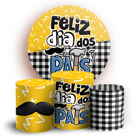 Capas Painel Redondo e Trio Cilindro Sublimado - Dia Dos Pais