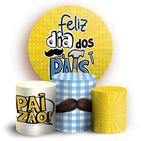Capas Painel Redondo e Trio Cilindro Sublimado - Dia Dos Pais