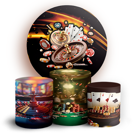 Capas Painel Redondo e Trio Cilindro Sublimado - Casino