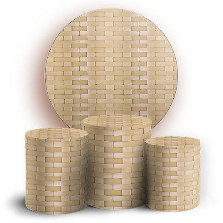 Capas Painel Redondo e Trio Cilindro Sublimado - Palha