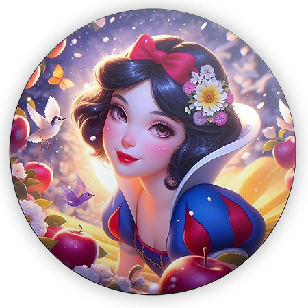 Capa Painel Redondo Sublimado - Branca de Neve