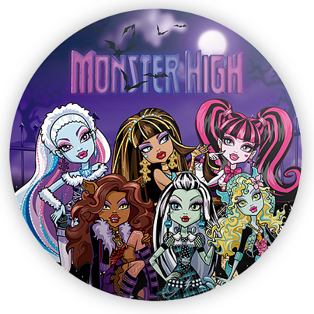 Capa Painel Redondo Sublimado - Monster High