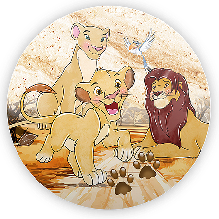Capa Painel Redondo Sublimado - Rei Leao