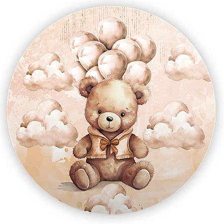 Capa Painel Redondo Sublimado - Urso Marrom