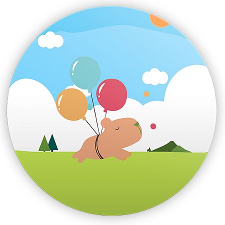 Capa Painel Redondo Sublimado - Capivara