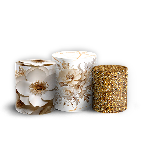 Capas Trio Cilindro Sublimado Vest Facil - Floral