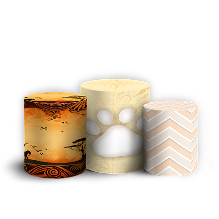 Capas Trio Cilindro Sublimado Vest Facil - Rei Leao