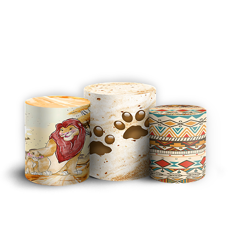 Capas Trio Cilindro Sublimado Vest Facil - Rei Leao