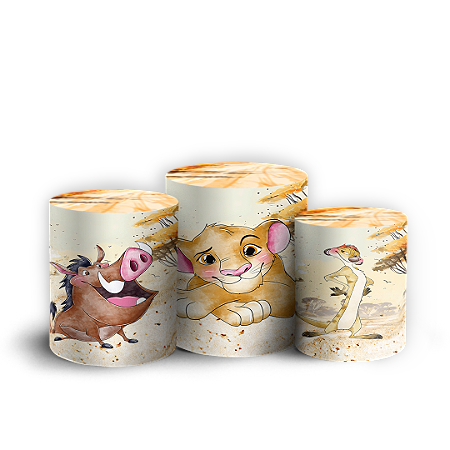 Capas Trio Cilindro Sublimado Vest Facil - Rei Leao