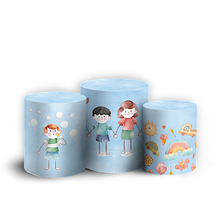 Capas Trio Cilindro Sublimado Vest Facil - Dia das Criancas