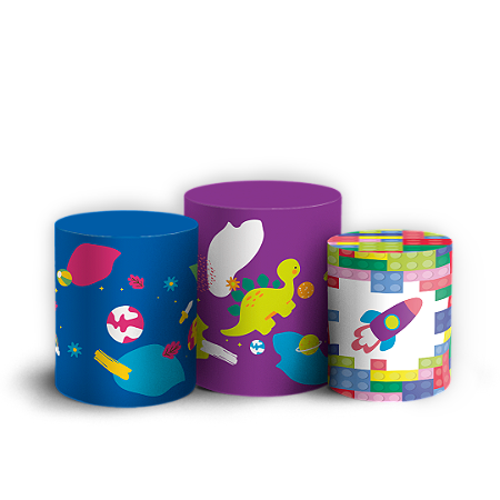 Capas Trio Cilindro Sublimado Vest Facil - Dia das Criancas