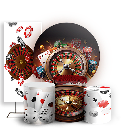 Capas Painel Redondo Trio Cilindro e Faixa Lateral Sublimado - Cassino