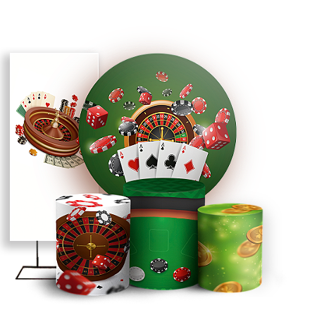 Capas Painel Redondo Trio Cilindro e Faixa Lateral Sublimado - Cassino