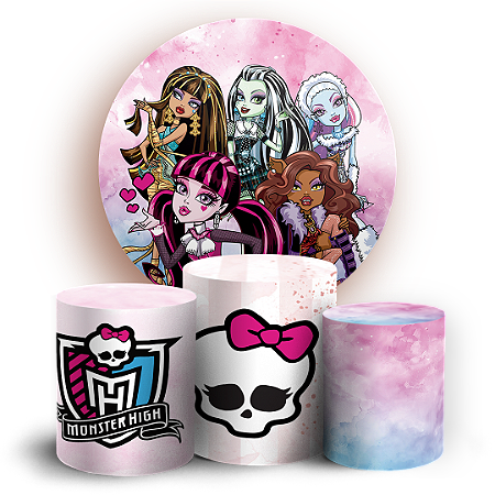 Capas Painel Redondo e Trio Cilindro Sublimado - Monster High