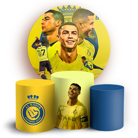 Capas Painel Redondo e Trio Cilindro Sublimado - CR7 Cristiano Ronaldo