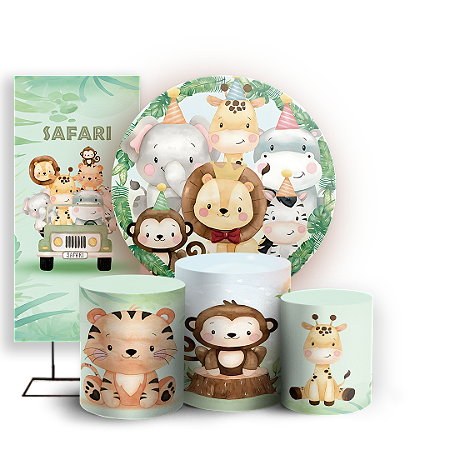 Capas Painel Redondo Trio Cilindro e Faixa Lateral Sublimado - Safari