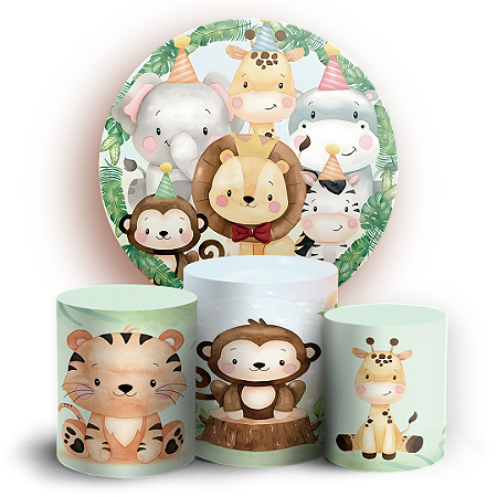 Capas Painel Redondo e Trio Cilindro Sublimado - Safari