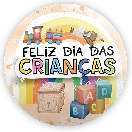 Capa Painel Redondo Sublimado - Dia Das Criancas