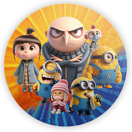 Capa Painel Redondo Sublimado - Malvado Favorito