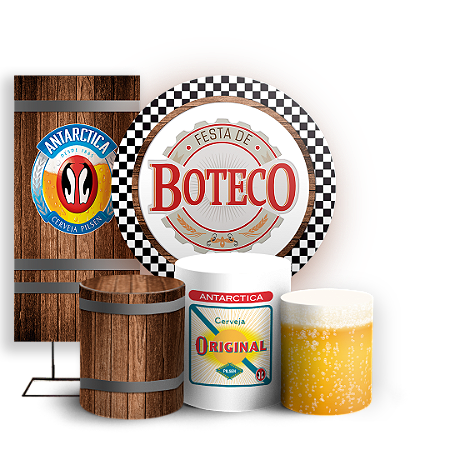 Capas Painel Redondo Trio Cilindro e Faixa Lateral Sublimado - Boteco Bar