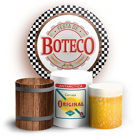 Capas Painel Redondo e Trio Cilindro Sublimado - Boteco Bar